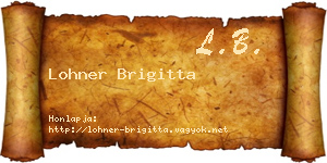 Lohner Brigitta névjegykártya